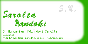 sarolta mandoki business card